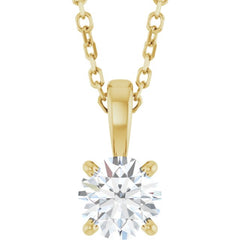 14K Yellow Gold 1/2 CT Lab-Grown Diamond 18" Necklace