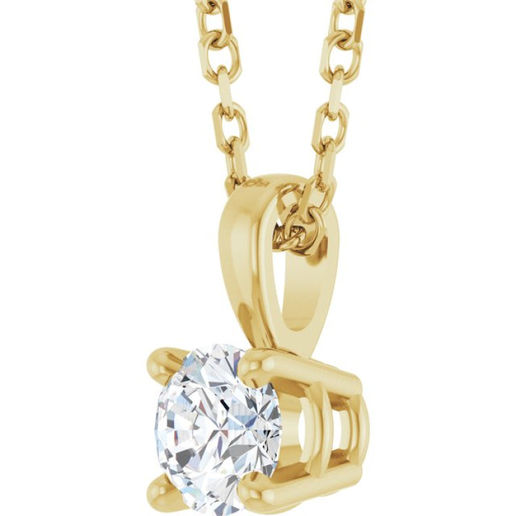 14K Yellow Gold 1/4 CT Natural Diamond 18" Necklace