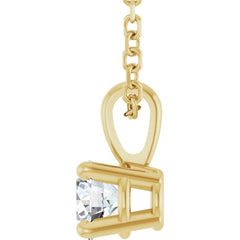 14K Yellow Gold 1/4 CT Natural Diamond 18" Necklace