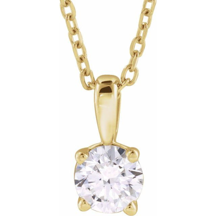 14K Yellow Gold 1/3 CT Natural Diamond 18" Necklace