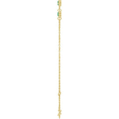 14K Yellow Gold Lab-Grown Emerald Bezel-Set 3-Stone 6 1/2-7 1/2" Bracelet