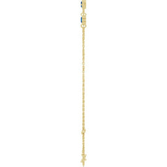 14K Yellow Gold Natural Blue Sapphire Bezel-Set 3-Stone 6 1/2-7 1/2" Bracelet