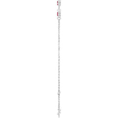 14K White Gold Lab-Grown Ruby Bezel-Set 3-Stone 6 1/2-7 1/2" Bracelet