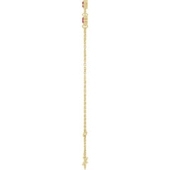 14K Yellow Gold Natural Ruby Bezel-Set 3-Stone 6 1/2-7 1/2" Bracelet