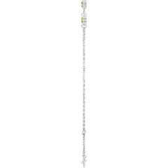 14K White Gold Natural Peridot Bezel-Set 3-Stone 6 1/2-7 1/2" Bracelet