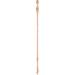 14K Rose Gold Natural Ruby Bezel-Set 3-Stone 6 1/2-7 1/2" Bracelet