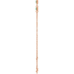 14K Rose Gold Lab-Grown Emerald Bezel-Set 3-Stone 6 1/2-7 1/2" Bracelet