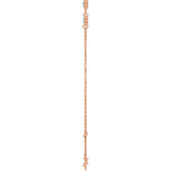 14K Rose Gold Natural Aquamarine Bezel-Set 3-Stone 6 1/2-7 1/2" Bracelet