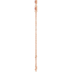 14K Rose Gold Natural Mozambique Garnet Bezel-Set 3-Stone 6 1/2-7 1/2" Bracelet