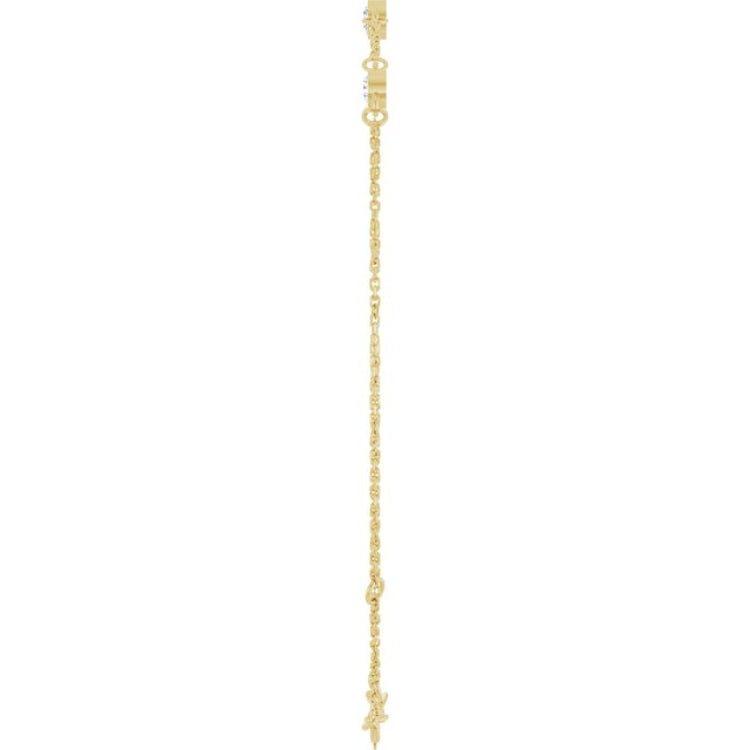 14K Yellow Gold 1/4 CTW Natural Diamond Bezel-Set 3-Stone 6 1/2-7 1/2" Bracelet
