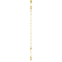 14K Yellow Gold 1/4 CTW Natural Diamond Bezel-Set 3-Stone 6 1/2-7 1/2" Bracelet