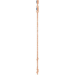 14K Rose Gold Lab-Grown Blue Sapphire Bezel-Set 3-Stone 6 1/2-7 1/2" Bracelet