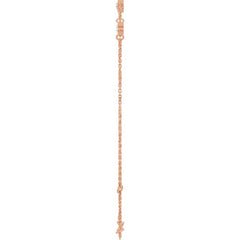 14K Rose Gold 1/3 CTW Lab-Grown Diamond Bezel-Set 3-Stone 6 1/2-7 1/2" Bracelet