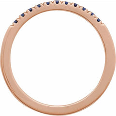 14K Rose Gold Natural Blue Sapphire Stackable Ring