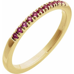 14K Yellow Gold Natural Ruby Stackable Ring