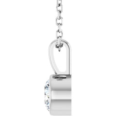 Platinum 1/3 CT Natural Diamond Bezel-Set Solitaire 16-18" Necklace