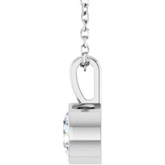 Platinum 5/8 CT Natural Diamond Bezel-Set Solitaire 16-18" Necklace