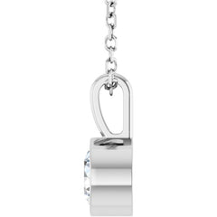 Sterling Silver 1/2 CT Lab-Grown Diamond Bezel-Set Solitaire 16-18" Necklace