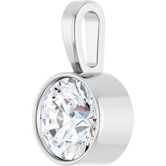 14K White Gold 5/8 CT Natural Diamond Bezel-Set Solitaire Pendant