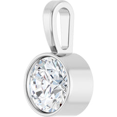 Platinum 1/2 CT Lab-Grown Diamond Bezel-Set Solitaire Pendant