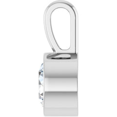 Platinum 1/2 CT Lab-Grown Diamond Bezel-Set Solitaire Pendant