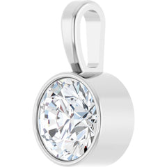 Platinum 9/10 CT Lab-Grown Diamond Bezel-Set Solitaire Pendant