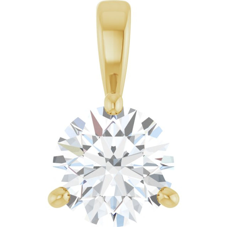 14K Yellow Gold 3/4 CTW Natural Diamond Pendant
