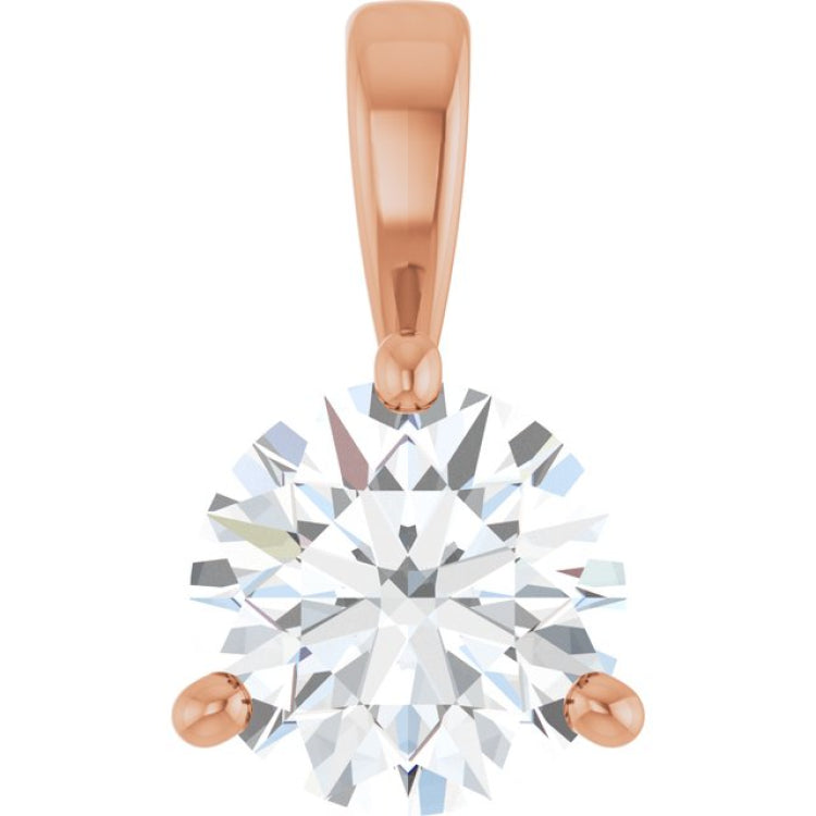 14K Rose Gold 3/4 CTW Natural Diamond Pendant