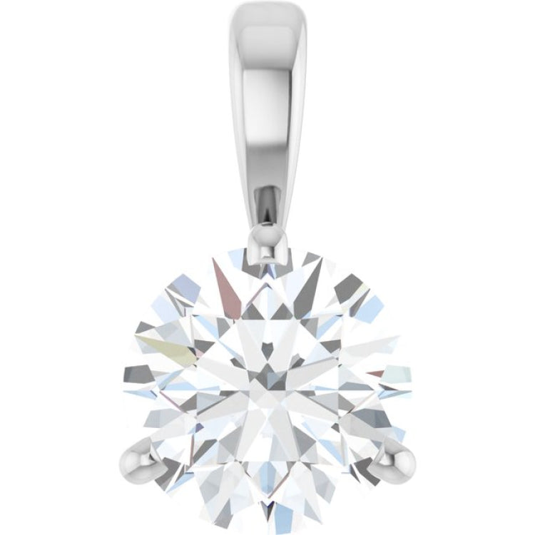 Sterling Silver 1 CTW Natural Diamond Pendant