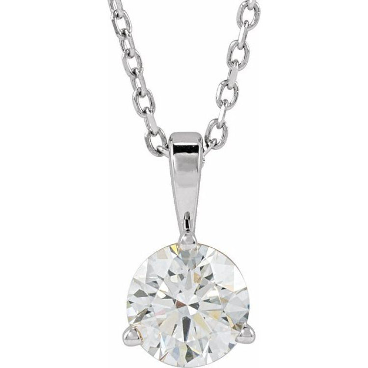 Sterling Silver 5/8 CTW Natural Diamond 18" Necklace