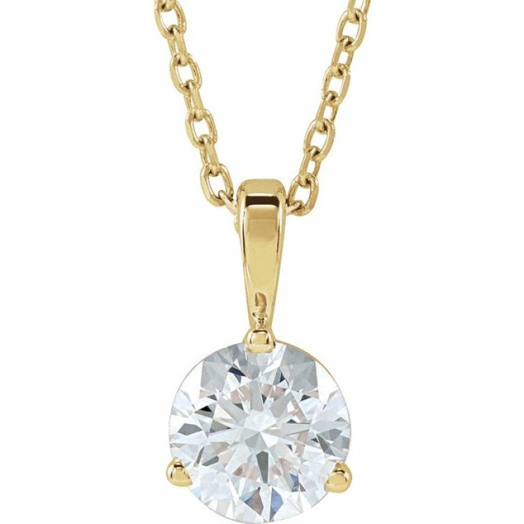 14K Yellow Gold 3/4 CTW Natural Diamond 18" Necklace
