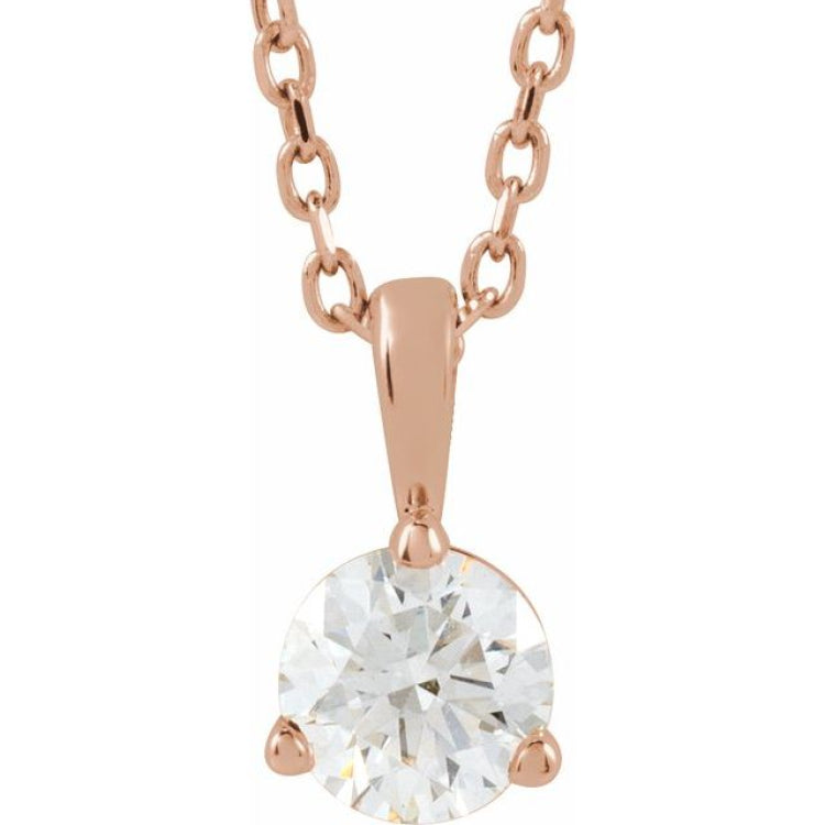 14K Rose Gold 1/3 CTW Lab-Grown Diamond 18" Necklace