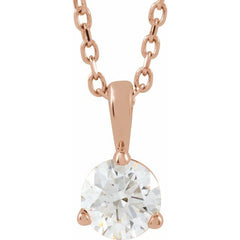 14K Rose Gold 1/3 CTW Lab-Grown Diamond 18" Necklace