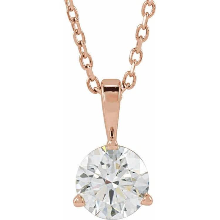 14K Rose Gold 5/8 CTW Lab-Grown Diamond 18" Necklace