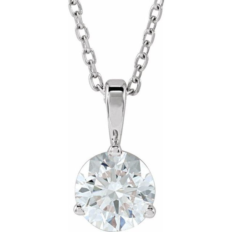 Platinum 3/4 CTW Lab-Grown Diamond 18" Necklace