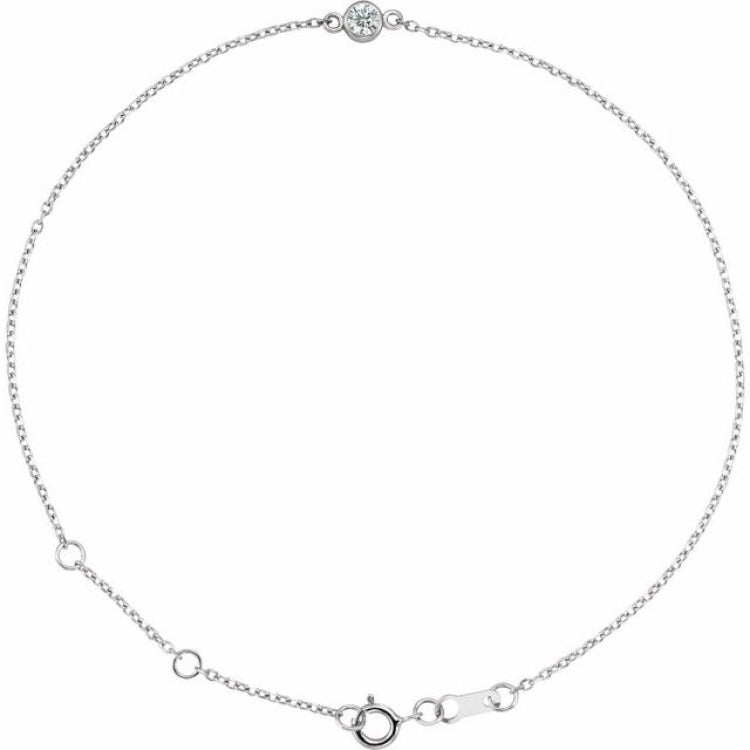 Platinum Lab-Grown Diamond 6 1/2-7 1/2" Bracelet