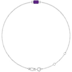 14K White Gold Natural Amethyst 6 1/2-7 1/2" Bracelet