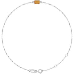 14K White Gold Natural Citrine 6 1/2-7 1/2" Bracelet