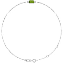 14K White Gold Natural Peridot 6 1/2-7 1/2" Bracelet