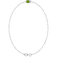 14K White Gold Natural Peridot 6 1/2-7 1/2" Bracelet