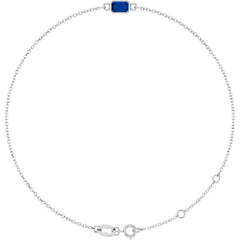 14K White Gold Lab-Grown Blue Sapphire 6 1/2-7 1/2" Bracelet