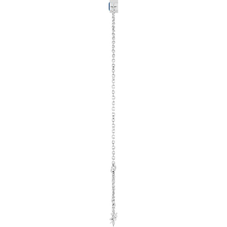 14K White Gold Lab-Grown Blue Sapphire 6 1/2-7 1/2" Bracelet