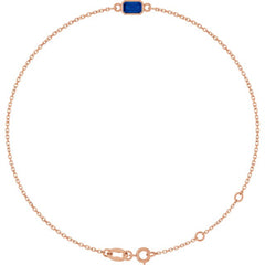 14K Rose Gold Lab-Grown Blue Sapphire 6 1/2-7 1/2" Bracelet