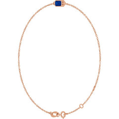 14K Rose Gold Lab-Grown Blue Sapphire 6 1/2-7 1/2" Bracelet