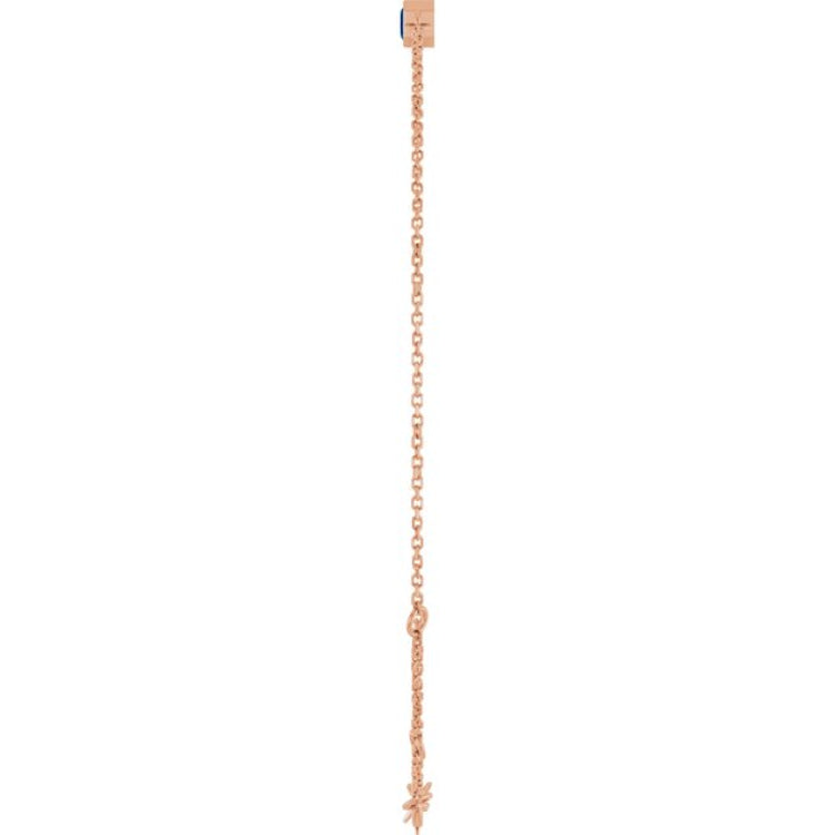 14K Rose Gold Lab-Grown Blue Sapphire 6 1/2-7 1/2" Bracelet