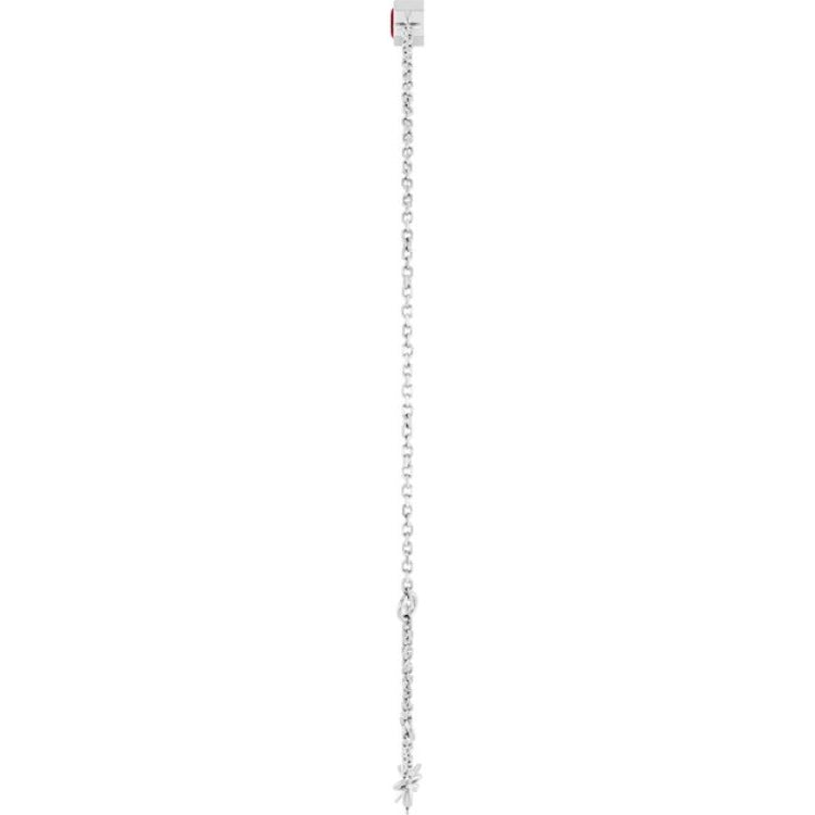 14K White Gold Lab-Grown Ruby 6 1/2-7 1/2" Bracelet