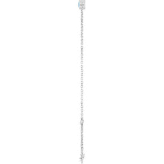 14K White Gold Natural Blue Zircon 6 1/2-7 1/2" Bracelet