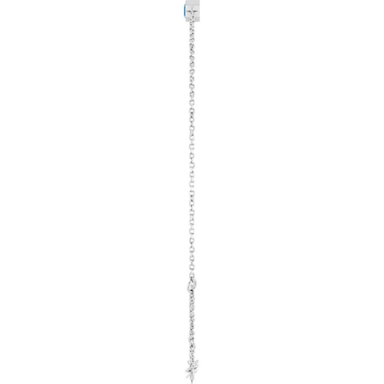 14K White Gold Natural Blue Zircon 6 1/2-7 1/2" Bracelet