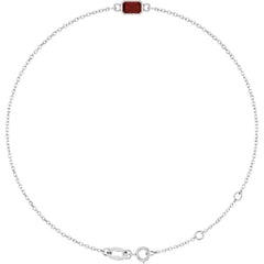 14K White Gold Natural Mozambique Garnet 6 1/2-7 1/2" Bracelet