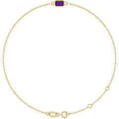 14K Yellow Gold Natural Amethyst 6 1/2-7 1/2" Bracelet